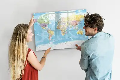 Carte politique du monde tableau magnétique à dessiner