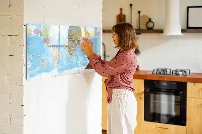 Carte politique du monde tableau magnétique à dessiner