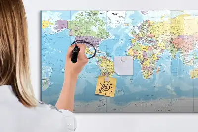 Carte politique du monde tableau magnétique à dessiner