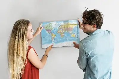 Carte politique du monde tableau magnétique à dessiner