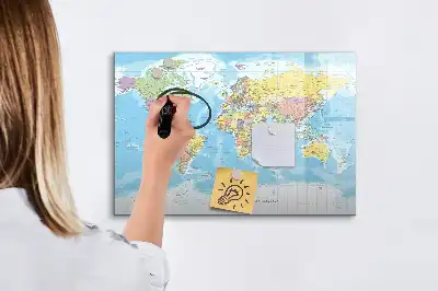 Carte politique du monde tableau magnétique à dessiner