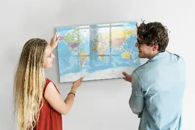 Carte politique du monde tableau magnétique à dessiner