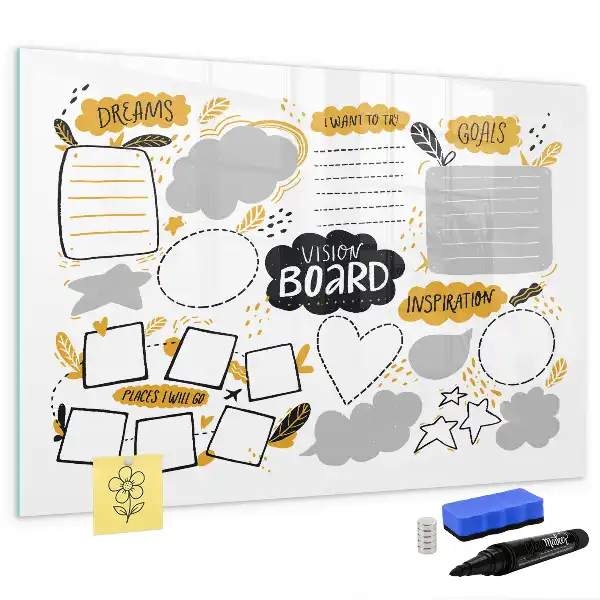Tableau magnétique à dessiner objectifs du Nouvel An