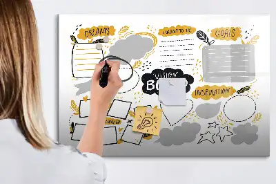 Tableau magnétique à dessiner objectifs du Nouvel An