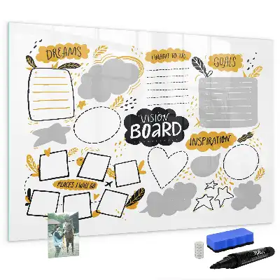 Tableau magnétique à dessiner objectifs du Nouvel An