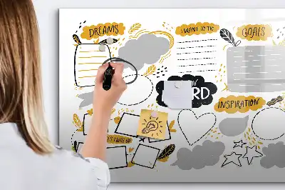 Tableau magnétique à dessiner objectifs du Nouvel An