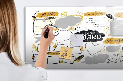 Tableau magnétique à dessiner objectifs du Nouvel An