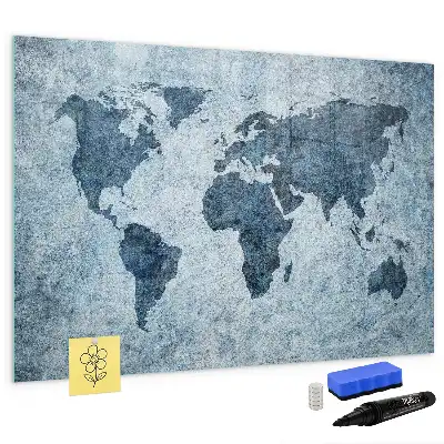 Tableau magnétique à dessiner carte du monde peinte