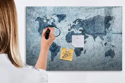 Tableau magnétique à dessiner carte du monde peinte