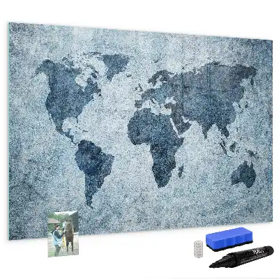 Tableau magnétique à dessiner carte du monde peinte