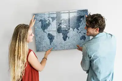 Tableau magnétique à dessiner carte du monde peinte