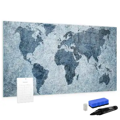 Tableau magnétique à dessiner carte du monde peinte