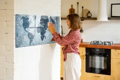 Tableau magnétique à dessiner carte du monde peinte