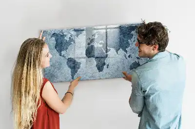 Tableau magnétique à dessiner carte du monde peinte