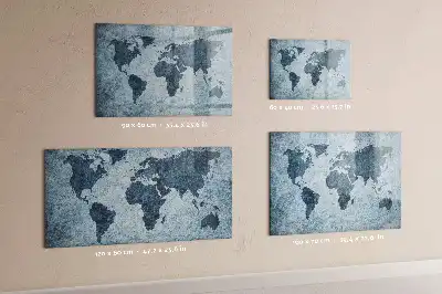 Tableau magnétique à dessiner carte du monde peinte