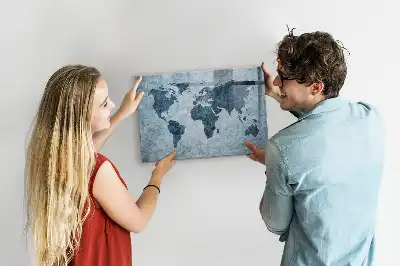 Tableau magnétique à dessiner carte du monde peinte