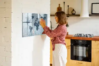 Tableau magnétique à dessiner carte du monde peinte