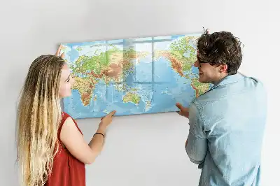 Carte physique du monde tableau magnétique pour dessiner