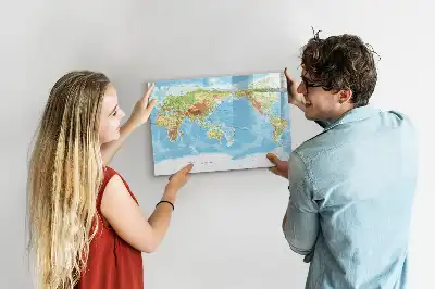 Carte physique du monde tableau magnétique pour dessiner