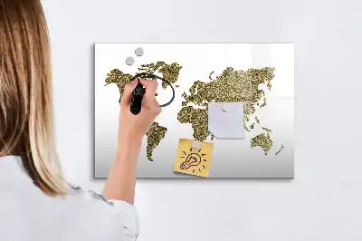 Carte du monde tableau magnétique à dessiner