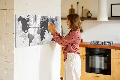 Tableau magnétique pour dessiner carte du monde sur béton