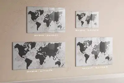 Tableau magnétique pour dessiner carte du monde sur béton