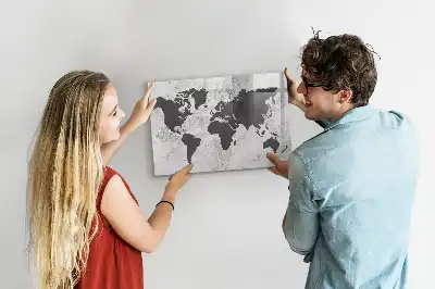 Tableau magnétique pour dessiner carte du monde sur béton