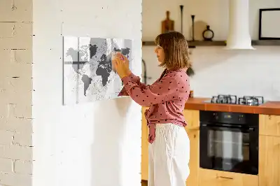 Tableau magnétique pour dessiner carte du monde sur béton