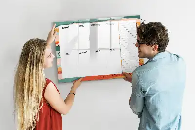 Tableau magnétique à dessiner planificateur hebdomadaire rétro
