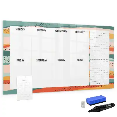 Tableau magnétique à dessiner planificateur hebdomadaire rétro