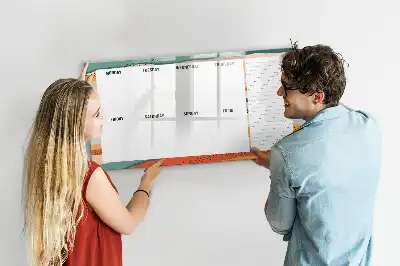 Tableau magnétique à dessiner planificateur hebdomadaire rétro