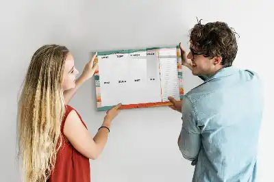 Tableau magnétique à dessiner planificateur hebdomadaire rétro