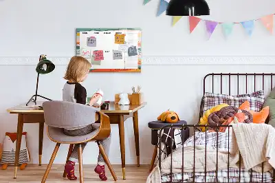Tableau magnétique à dessiner planificateur hebdomadaire rétro