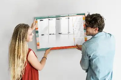 Tableau magnétique à dessiner planificateur hebdomadaire rétro
