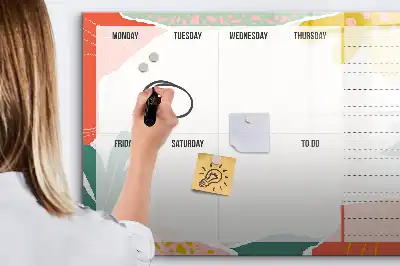 Tableau magnétique pour dessiner planificateur hebdomadaire simple