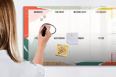 Tableau magnétique pour dessiner planificateur hebdomadaire simple