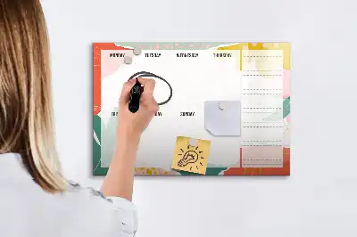 Tableau magnétique pour dessiner planificateur hebdomadaire simple