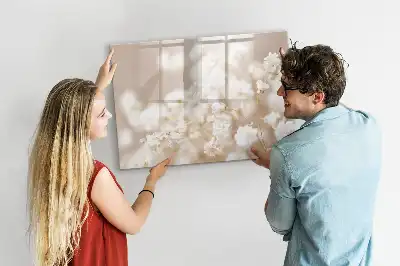 Tableau magnétique à dessiner modèle petites fleurs blanches