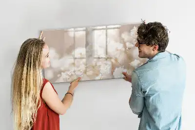 Tableau magnétique à dessiner modèle petites fleurs blanches
