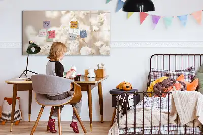 Tableau magnétique à dessiner modèle petites fleurs blanches