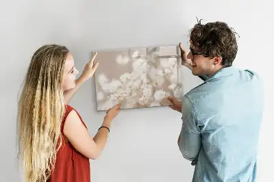 Tableau magnétique à dessiner modèle petites fleurs blanches