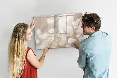 Tableau magnétique à dessiner modèle petites fleurs blanches
