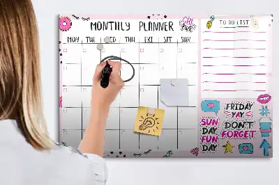 Tableau magnétique pour dessiner planificateur mensuel