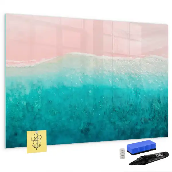 Tableau magnétique à dessiner motif plage et mer