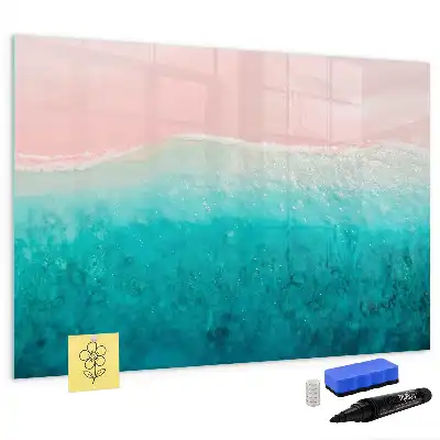 Tableau magnétique à dessiner motif plage et mer