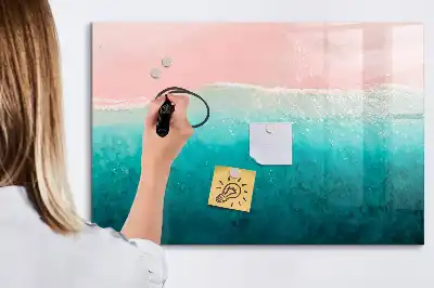 Tableau magnétique à dessiner motif plage et mer