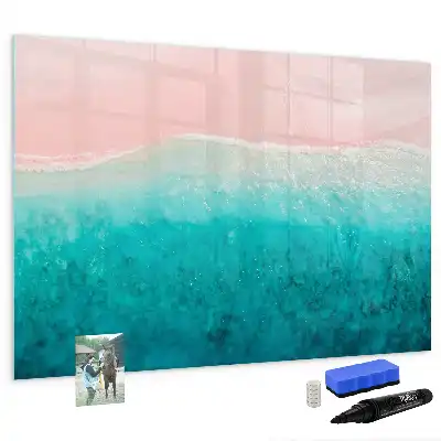 Tableau magnétique à dessiner motif plage et mer