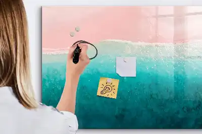 Tableau magnétique à dessiner motif plage et mer