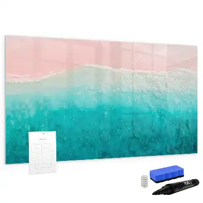 Tableau magnétique à dessiner motif plage et mer