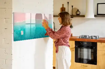 Tableau magnétique à dessiner motif plage et mer